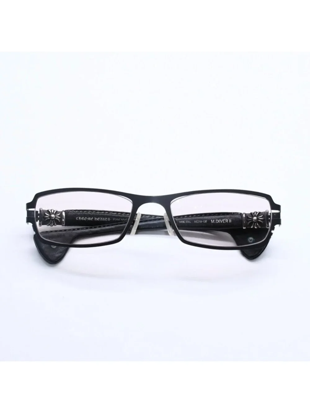 Chrome Hearts M Diver 2 CH Plus Temple Leather Sunglasses Eyewear 925 Sterling
